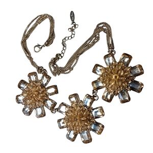 Vintage Tasha Citrine Glass Statement Necklace 🔥